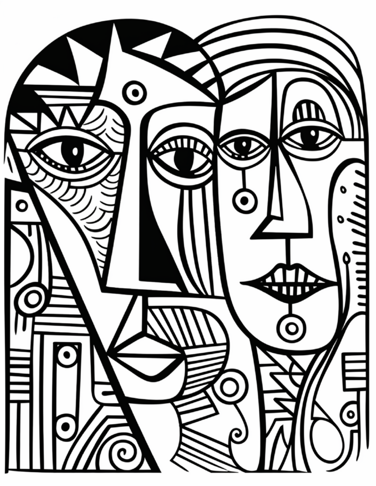 Picasso Faces Coloring Book – Aha! Printables